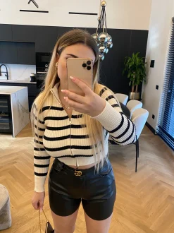 Hot Short ecopelle nero Pantaloni