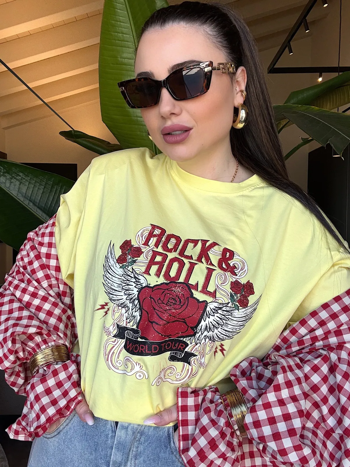 Hot T-shirt rock & roll Bluse & Top