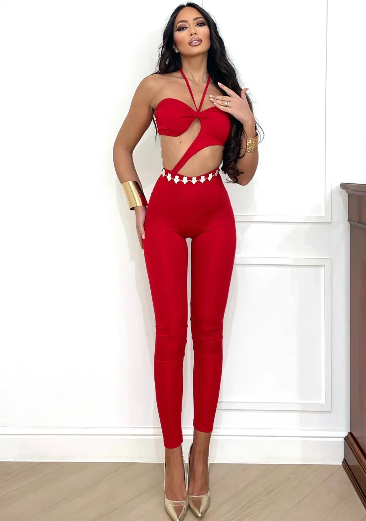 Online Tuta a fascia con S rosso Completi & Tute