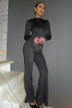 Discount Tuta aderente con zip grigio Completi & Tute