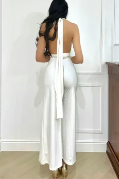 New Tuta bianca con spacco Completi & Tute