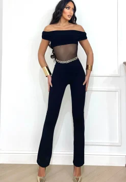 Sale Tuta con trasparenza nera e push up Completi & Tute