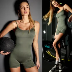 Sale Tuta fitness corta verde militare Completi & Tute