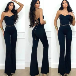 New Tuta nera a fascia push up Completi & Tute