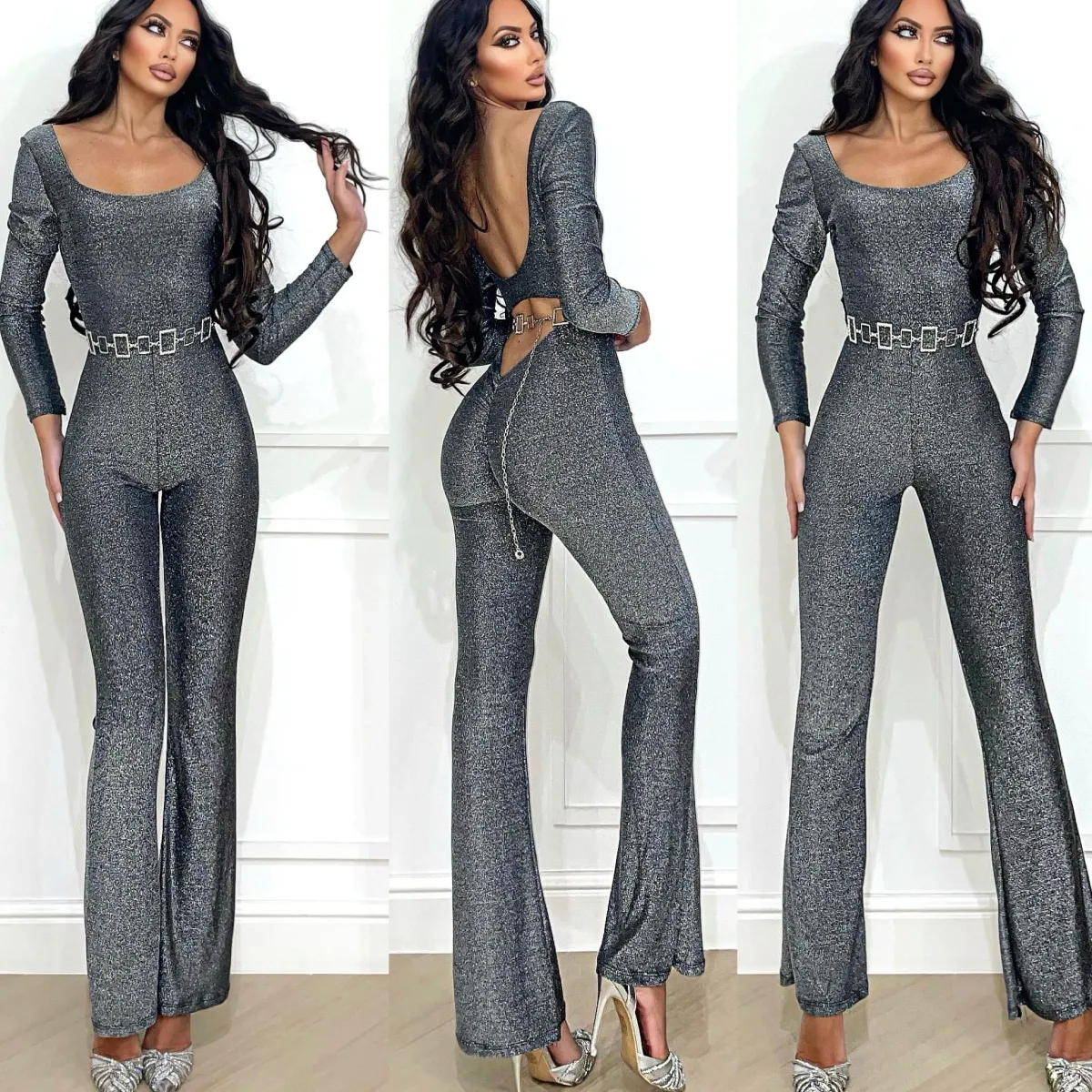 Online Tuta push up silver lurex Completi & Tute