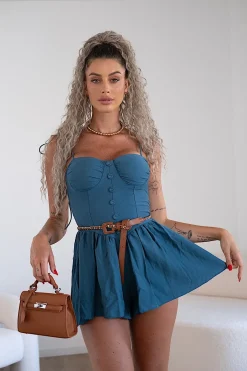 Online Tutina ottanio con bottoncini Completi & Tute